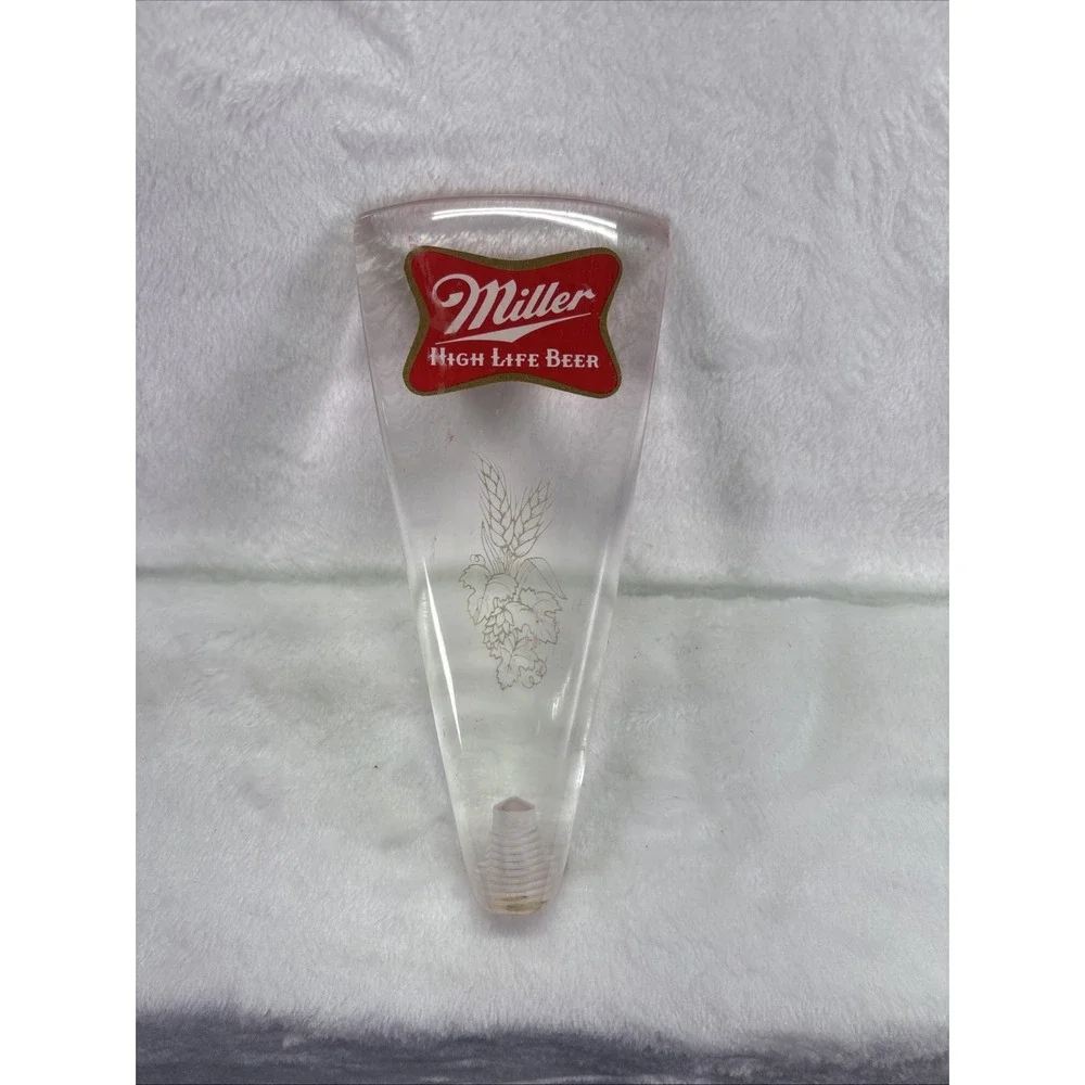 Vintage Miller High Life Clear Acrylic Lucite Beer Tap Handle 6